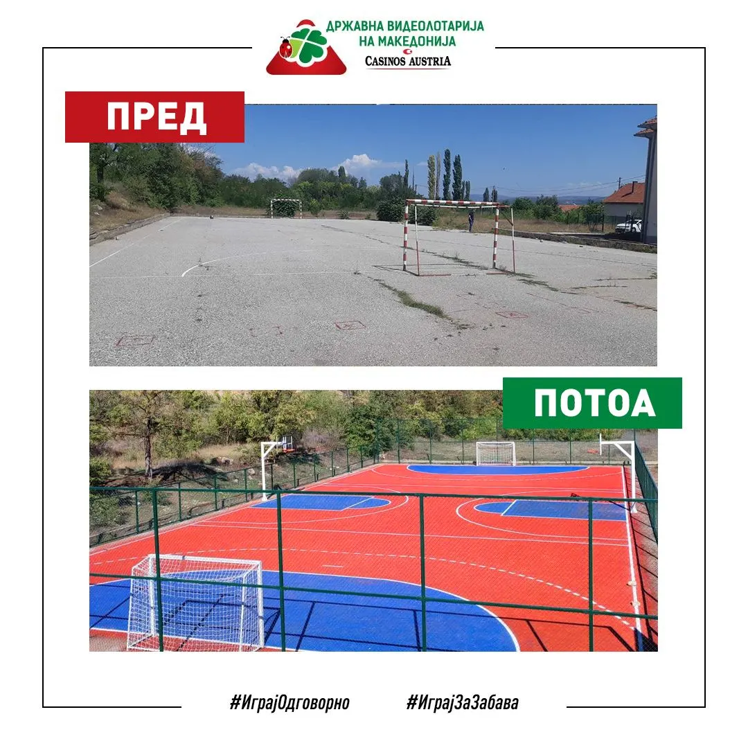 Видеолотарија со донација од 3,284,819,00 реконструираше мултифункционално игралиште во Липково