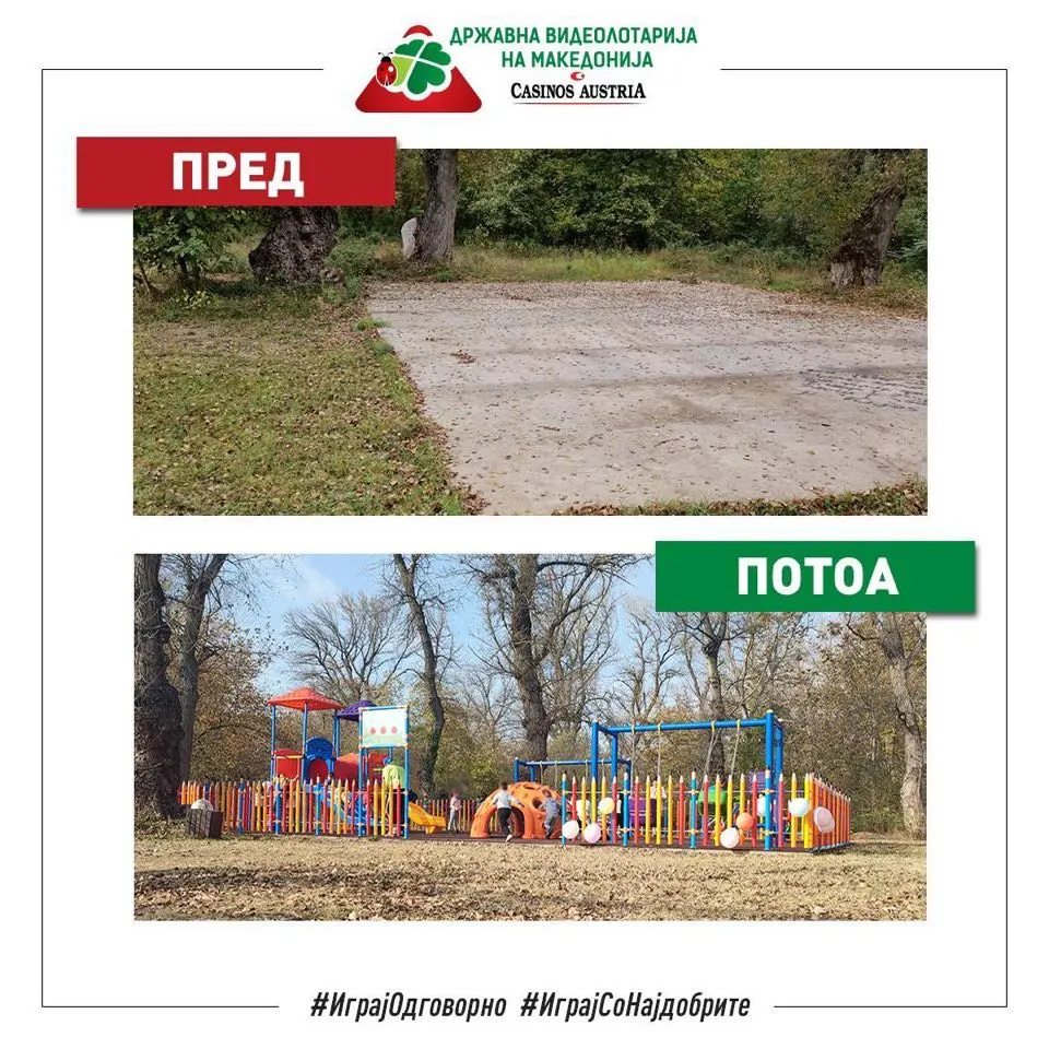 Видеолотарија Касинос Австрија со донација од 1.000.138 денари, придонесе за модерно, инклузивно детско игралиште во Демир Капија