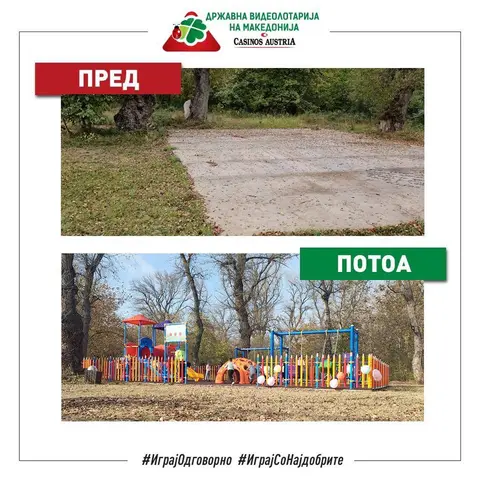 Видеолотарија Касинос Австрија со донација од 1.000.138 денари, придонесе за модерно, инклузивно детско игралиште во Демир Капија