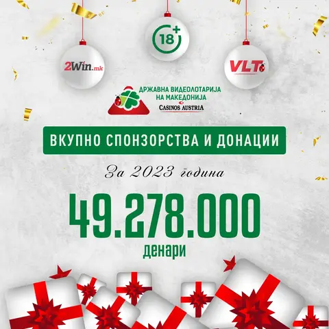 ВИДЕОЛОТАРИЈА КАСИНОС АВСТРИЈА ВО 2023 ДОНИРАШЕ 49.278.000 ДЕНАРИ 