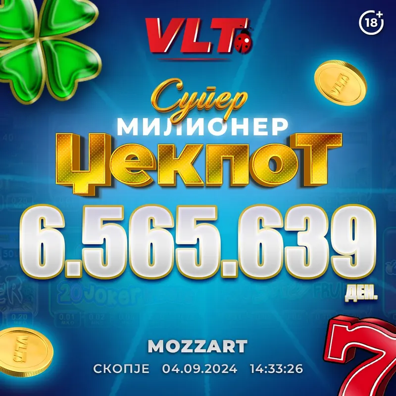 СРЕЌНИ ВЛТ ВЕСТИ: Ќ.С. ОД СКОПЈЕ ОСВОИ СУПЕР МИЛИОНЕР ВРЕДЕН 6.565.639 ДЕНАРИ