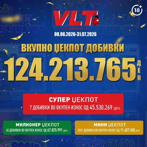 НОВИ 52 МИЛИОНЕРИ ВО МАКЕДОНИЈА: ВИДЕОЛОТАРИЈА КАСИНОС АВСТРИЈА ИСПЛАТИ  НАД 2 МИЛИОНИ ЕВРА ЗА ВЛТ ЏЕКПОТ ДОБИВКИ